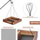 MIXXIDEA Bird Feeder Hanging Tray, Seed Tray Wooden Platform Hummingbird Feeder Hanging Tray Mesh Seed Platform for Garden Yard Outside Decoration Attracting for Wild Birds(Brown-1pk)