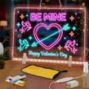 Lumiboard Led Drawing Board 7 Colors, Light Up Cosmody Drawing Board, Glowing Acrylic Dry Erase Board, Valentines Day Gifts for Kids Girls Boys,Valentines Party Favor Decoration(12x8)