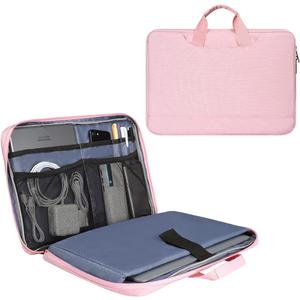 15.6 Inch Laptop Sleeve TSA Case Women Ladies Bag for Macbook Pro 16" M5 M4 M3 M2 M1, Lenovo Ideapad 15.6", HP Envy/Victus 15.6, Dell Inspiron 15, Acer Aspire/Nitro 15, ASUS MSI Macbook 15 Case, Pink