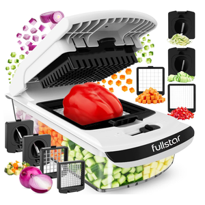 Fullstar The Original Pro Chopper - Vegetable Chopper and Spiralizer, Food Chopper with Container, Fruit Slicer, Kitchen Gadgets & Gifts, Home Essentials (4 in 1, White)