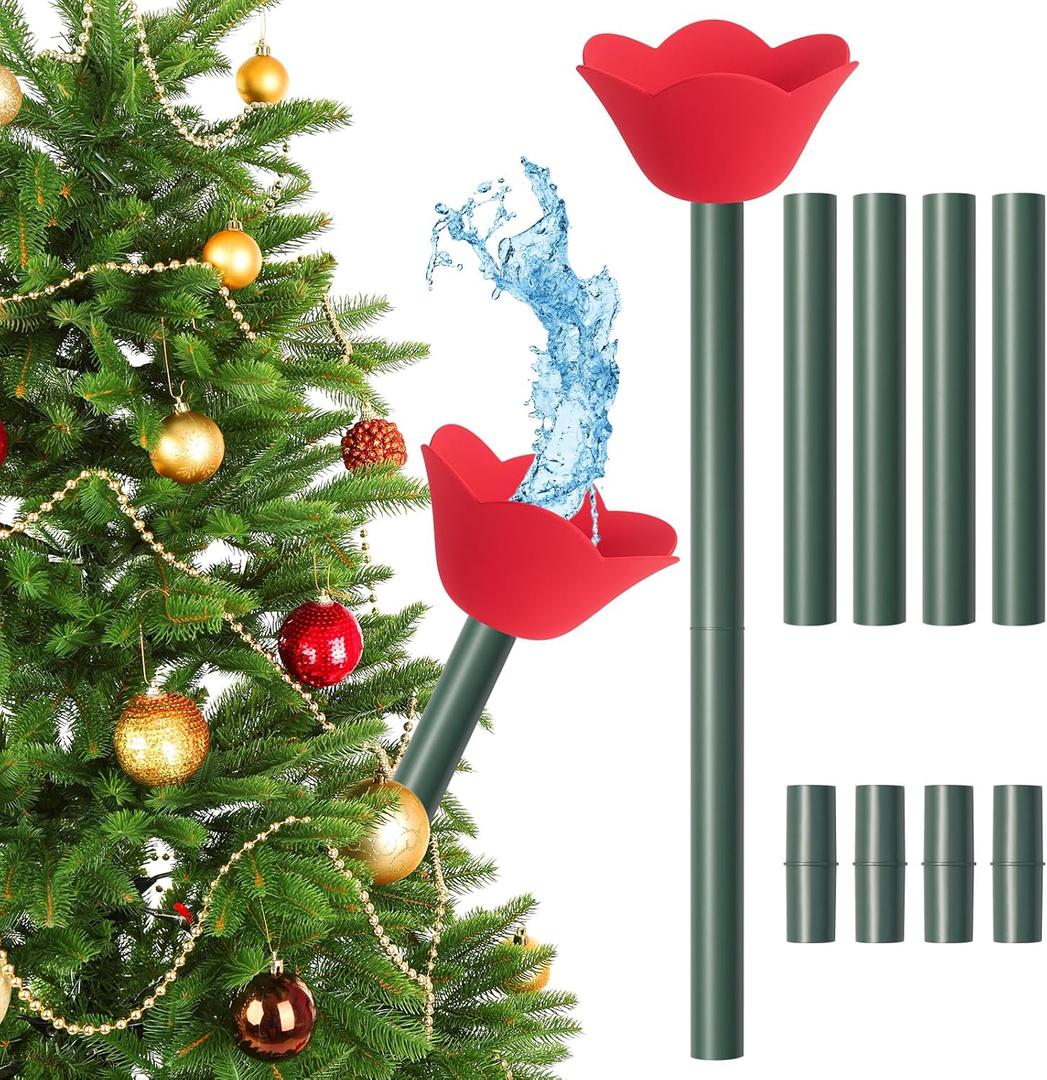 Christmas Tree Watering Funnel, 47 Inch Flower Shape Adjustable 6 Section Design, Christmas Tree Watering System, Christmas Tree Waterer, Long Funnel Wide Opening Reusable, Plant Watering Tool