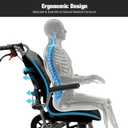 Wheelchairs for Adults Ergonomic Transport Chair Lightweight Foldable with 12-inch Big Wheels for All Terrains Travel Wheelchair with Removable Cushion