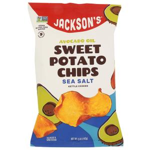 Jackson's Avocado Oil Kettle Cooked Sweet Potato Chips, Sea Salt, 5 oz, Best By Jan 10 26 