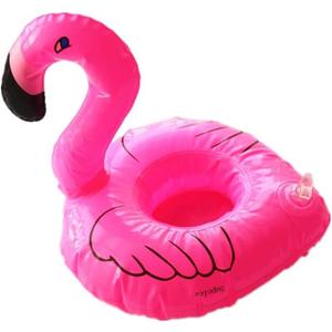Inflatable Floating Flamingo Drink Holder 2 Pack Swimming Pool Float Coasters Coke Cup Holder for Beverage Cans Cups & Bottles - Fun Kid & Adult Pool Party