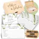 Greenery Baby Shower Advice Cards for Parents To Be - 50 Pcs Wishes for Baby Cards for Baby Shower Decorations, Advice and Wishes Cards for New Parents, Fun Baby Shower Game Ideas