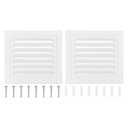PATIKIL 7x7" Attic Vent Soffit Vent, 2 Pcs Aluminum Alloy Rectangular Floor HVAC Air Vent Covers Metal Return Grille Louver with Screen Mesh and Screw for Wall Ceiling Attic Doors Home