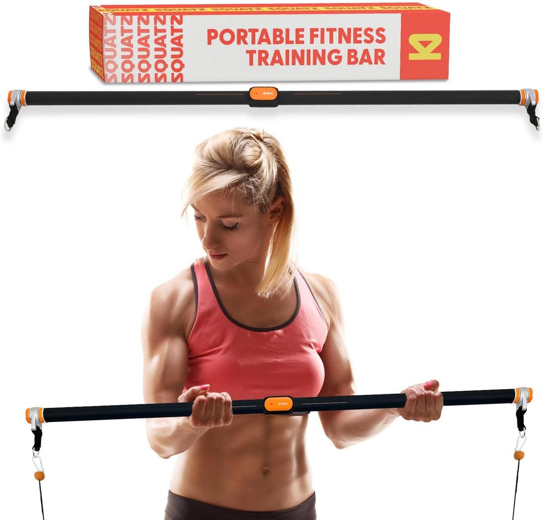 SQUATZ Apollo Board Gym, Resistance Band Bar for Training - Adjustable and Detachable Pilates Rod for Full Body Workout, Easy to Use and Disassemble, Heavy Duty, Use with Apollo Fitness Board Model