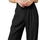 Betusline Women's Wide Leg High Waisted Dress Pants Business Casual Straight Office Trousers for Women, 1#Black, XXX-Large (Black, XXXL)