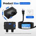 Outdoor Outlet Box with 16.4Ft Extension Cord, NEMA 5-15R, STW 14 AWG, IP66 Waterproof Power Outlet Extender with On/Off Switch & LED Indicator for Garden Yards& Outdoor Activity