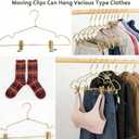 16.5" Adult Gold Metal Clips Pants Coat Clothes Hangers,30 Pack Coat Suit Closet Storage Display,Space Saving Standard Size Adult Clothing for Home Garment Clothes Shop