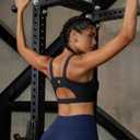 RUNNING GIRL High Impact Sports Bras for Women,Racerback Running Bra Workout Crop Tank Tops Longline Sports Bra Push up (Black, L)