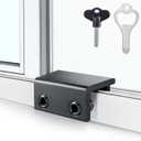 ZRFCXE Window Locks,4 Pack Sliding Window Locks with Key for Vertical & Horizontal Sliding Windows Doors,Easv to Install,Adjustable Security Window Lock for Patio Bedroom Home and Office (Black)
