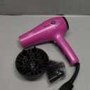Conair Hair Dryer with Retractable Cord, 1875W Blow Dryer, 3 Heat Settings, 2 Speeds, Blow Dryer with Diffuser and Concentrator Attachments, Ionic + Tourmaline Technology, Pink