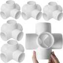 7 x 6Pack 5 Way PVC Fittings 1-1/2Inch, SCH40 Furniture Grade Elbow Fittings for 1-1/2Inch PVC Pipe, Elbow Pipe Fitting Connector for Garden Enclosures Dog Agility Jumps Greenhouse