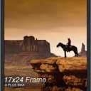 A PLUS MAX 17x24 Picture Frame, Black Engineered Wood Frame for 17 x 24 Inch Picture Poster Photo, Light Weight 17 by 24 Frame with Wood-grain for Wall - 1 Pack/Black/17 x24