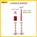 Rely+ Silver Candle Holders Set of 2 Decorative Centerpiece Table Candlesticks Holders for Taper Candles Home Decor Easter Candle Holders for Dinner Party Wedding Decorations