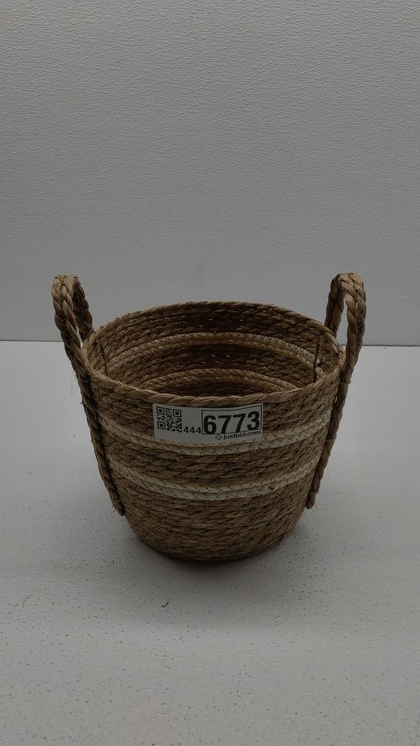 Wyhqgn Woven Planter Basket Plant Pot Ornament Organizer Decorative Storage Basket Plant Container for Picnic Home Office Yard Patio, 25cmx25cmx23cm