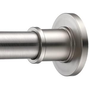 BRIOFOX Industrial Shower Curtain Rod - Rustproof Non-Slip 43-72 Inch 304 Stainless Steel, Brushed Nickel