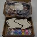 Geelin 24 Pcs Christmas Wooden Horse Craft Western Ornament Unfinished Wooden Cutouts Horse Painting Kit Unicorn Ornament DIY Cowboy Craft Paint Your Own Art for Christmas Party Favors(Classic)