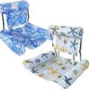 Inflatable Pool Chair Floats for Adults - 2-Pack Adjustable Floating Lounge Chairs with Fabric Cover, Heavy-Duty Design for Swimming Pool, Beach, Lake