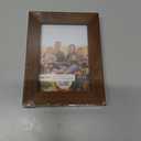 Renditions Gallery 3.5x5 inch Picture Frame Modern Style Wood Pattern and High Definition Glass Ready for Wall and Tabletop Photo Display, Walnut Frame