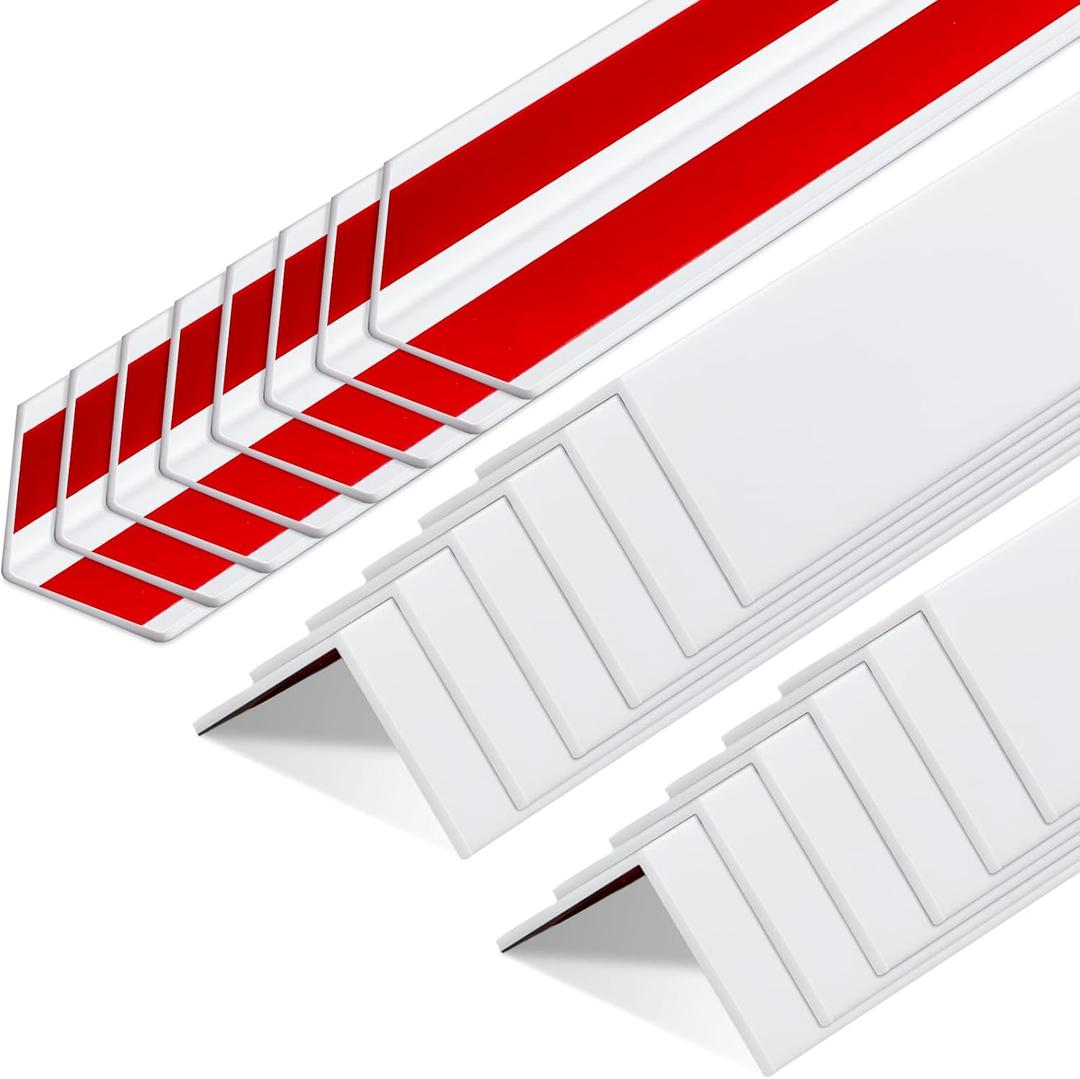 Sasylvia 20 Pcs 1-1/8 x 48 Inches Wall Corner Protector Guards with Self Adhesive, White Plastic Vinyl Corner Shield Trim Molding for Furniture Door Tables Cabinet Edge, Avoid Scratching, Easy Install