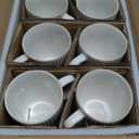 LE TAUCI Coffee Mugs 16 oz,Ceramic Mug Set, Embossment Cups for Latte, Hot Tea, Cappuccino, Mocha, Cocoa,Suit For Housewarming Wedding- 3.8 inch, Set of 6, Arctic White