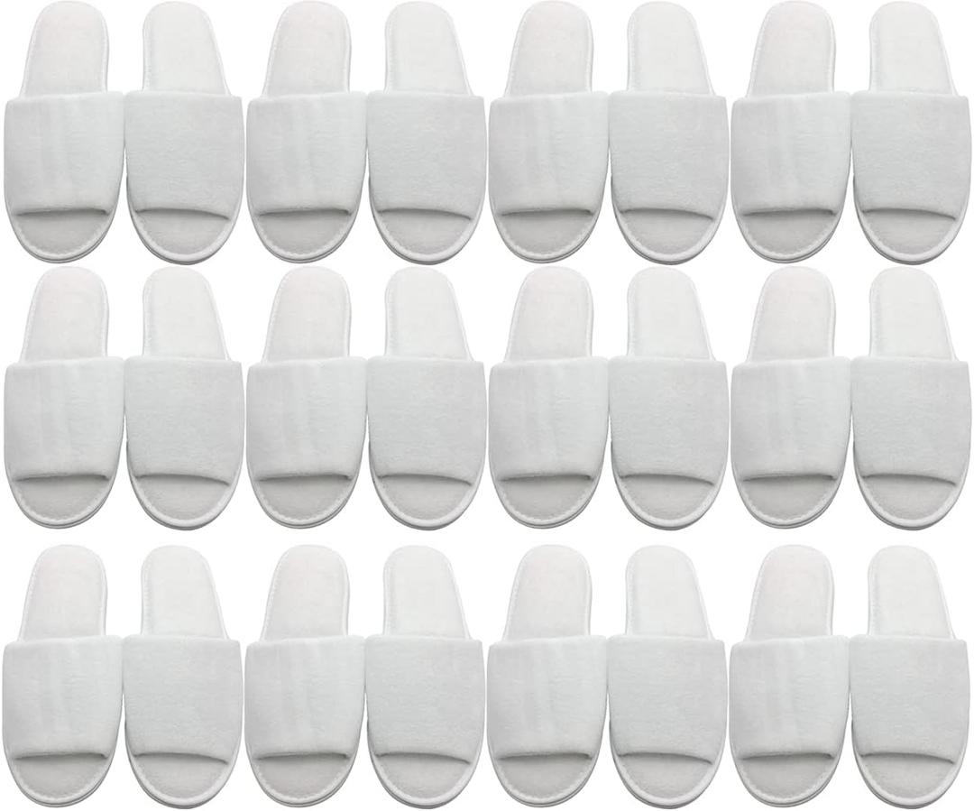 Travelwell Close/Open Toe Spa Slippers Bulk Hotel Unisex Slippers for Women and Men White