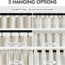 MIULEE 100% Blackout Curtains 108 Inch Long 2 Panels for Bedroom, Thick Luxury Faux Linen Black Out Curtain Room Darkening Back Tab Pleat Window Textured Drapes with Hooks for Living Room, Ivory