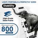 4 Step Ladder, Folding Step Stool with Wide Anti-Slip Pedal & Thick Rubber Feet, Handrail, Safe-Lock Design, Folding Portable Ladder for Multi-Purpose, 800lb, White
