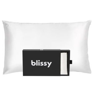 Blissy Silk Pillowcase - 100% Pure Mulberry Silk - 22 Momme 6A High-Grade Fibers - Pillow Cover for Hair & Skin - Regular, Queen & King with Hidden Zipper (King, Blissy White)