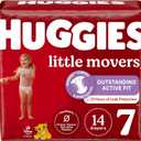 Huggies Size 7 Diapers, Little Movers Baby Diapers, Size 7 (41+ lbs), 14 Count