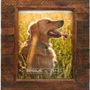Eosglac Wooden Picture Frame 8x10 inch, Wood Plank Design with Rustic Brown Finish, Wall Mounting or Tabletop Display, Handmade Photo Frame