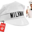 Nicky Bigs Novelties Morph Milkman Hat, Milk Man Hat, Milkman Hats, Milkmans Costume For Men, Milk Man Costume Accessories