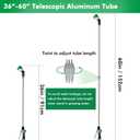 RESTMO 36-60 Metal Watering Wand, Long Telescopic Tube | 180 Adjustable Ratcheting Head | 7 Spray Patterns | Flow Control, Perfect Garden Hose Sprayer to Water Hanging Baskets, Shrubs, Green