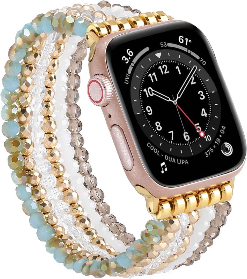 Fengshui Bracelet Compatible with Apple Watch Bands for Men Women 42mm 41mm 40mm 38mm 49mm 46mm 45mm 44mm, Beaded Stretchy Pixiu Apple Watch Strap Lucky Black iWatch Band Series 11 10 9 8 7 6 5 4 3 2 1 SE3 Ultra 3