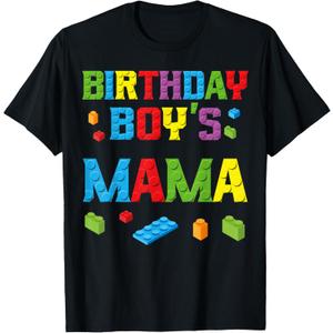 Master Builder Birthday Boy's Mama Building Bricks Blocks T-Shirt, S