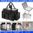 Cleaning Caddy Bag, Cleaning Supplies Organizer for Housekeepers, Housekeeping Caddy with Handle and Detachable Padded Cushion, Black