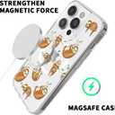Sloth Magnetic Case for iPhone 12/12 Pro with MagSafe Wireless Charging Clear Cute Lovely Painting Girls Woman Soft Slim TPU Anti-Scratch Shockproof Protective Case