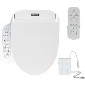 KERDE P30A Electric Bidet Toilet Seat with Auto Flush & Dual-Control (Remote+Panel) Heated Seat, Warm Water Wash, Self-Cleaning Nozzle, Universal Fit for Elongated Toilets (Remote+Armrest)
