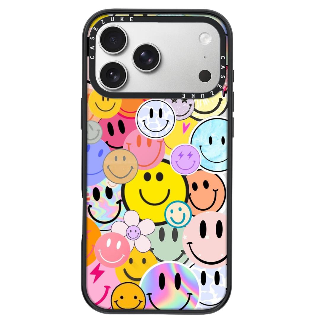 Clear TPU Phone Case Cover for iPhone with Design, Drop Protection, Cute Case for Girl Women (Smiley Face-1, iPhone 17 Pro Max)