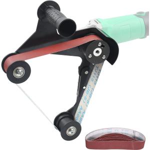 Angle Grinder Belt Sander Adapter, US 5/8-11 Thread Pipe or Tube Sanding, 1.68" Maximum Shield Mount, Polishing Tool for Rust Removal and Woodworking (For 20/40mm Belt)