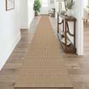 KOZYFLY Boho 2x20 Runners Rugs for Hallway, Extra Long Washable Runner Rug, Woven Non Slip Kitchen Runner, Cotton Entryway Rug, Floor Carpet for Entry, Aisle, Hall, Orange Beige/Tan/Brown