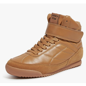 LUCKY STEP Women's High Top Sneakers Hook and Loop Lace Up Fashion Basketball Ankle Boots Skate Tennis Shoes Walking Casual Shoes, 8.5