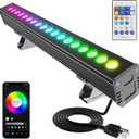 Smart Outdoor RGBCW LED Light Bar 20, Color Changing Wall Washer with App & Remote Control, 2700K6500K Tunable White Floodlight, IP65 RGB Stage/Porch Lights for House, Music Sync,, 20" Adjustable Color