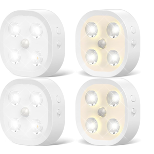 Under Cabinet Lighting, 1500mAh Rechargeable Motion Sensor Puck Lights with Remote, 3 Color Temper, Magnetic Stick on Light, Dimmable Under Counter Lights for Kitchen, Shelf, Stair(4P)