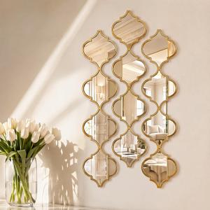 12Pcs Acrylic Mirrors for Wall Decor - Moroccan Diamond Shaped Wall Stickers,DIY Self-Adhesive Decorative Mirror Tiles for Living Room, Bedroom, Office, and Wedding Party Decor