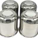 4 Pack 4.25 Inch Center Caps Push Through for Trailer Truck RV Wheel Rims 4.25" Center Bore Chrome Stainless Steel