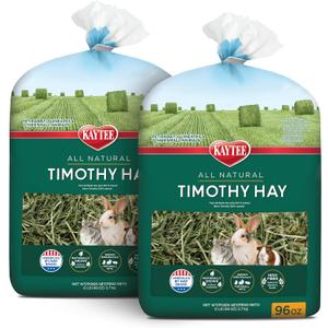 Kaytee Timothy Hay, High Fiber, Grown Specifically for Small Animals, Rabbits, Guinea Pigs, Chinchillas, Ideal Bulk Order for Small Pets, 12 pounds (EXP 08/05/28)