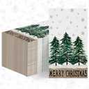 Horaldaily 100 Christmas Disposable Paper Decorative Guest Napkins, Christmas Pine Tree Snow Hand Towel for Party Lunch Dinner Kitchen Bathroom (4.3 X 7.9 inches)